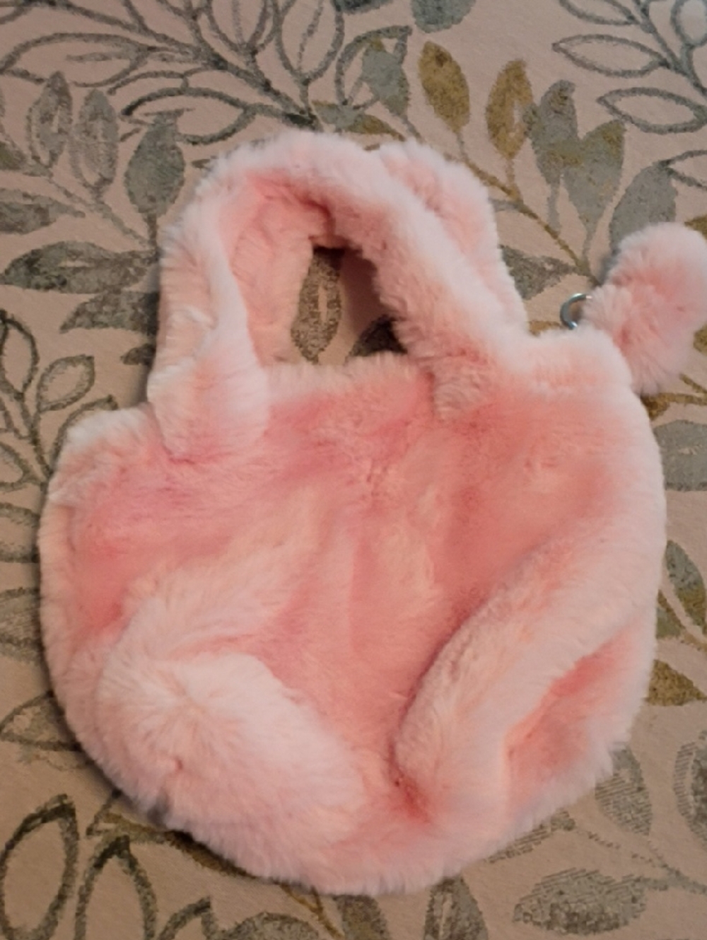 Plush Faux Fur Mini Tote Bag - Pink